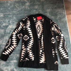 Black and white tribal pattern big sweater